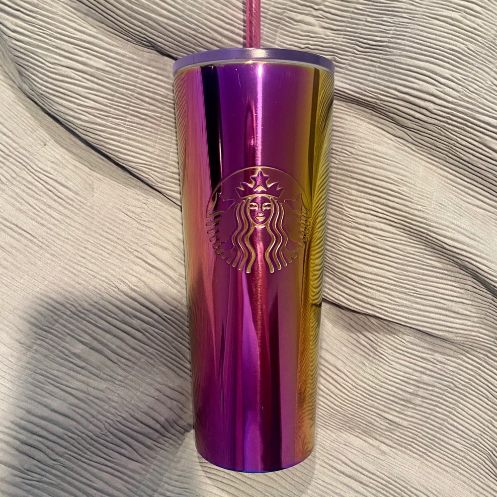 Iridescent pink Starbucks cold cup